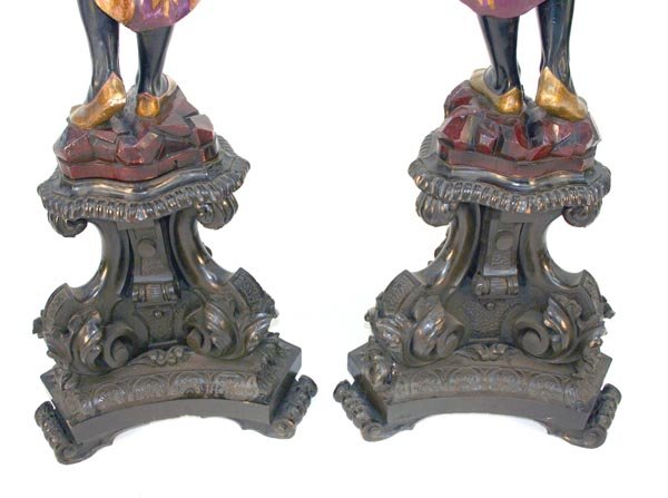 Life Size Polychromed Venetian Style Blackamoors - 7