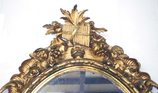 Large Oval Victorian Rococo Gilded Mirror. Circa 1 - 2