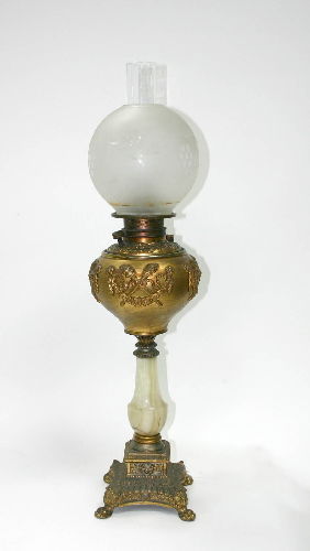 Alabaster Base Gone with the Wind Lamp: Alabaster Base Gone with the Wind Lamp