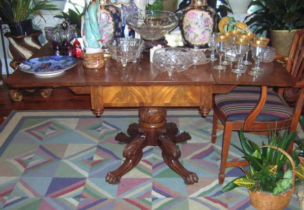 American Federal Acanathus Carved Drop Leaf Breakfas - 2