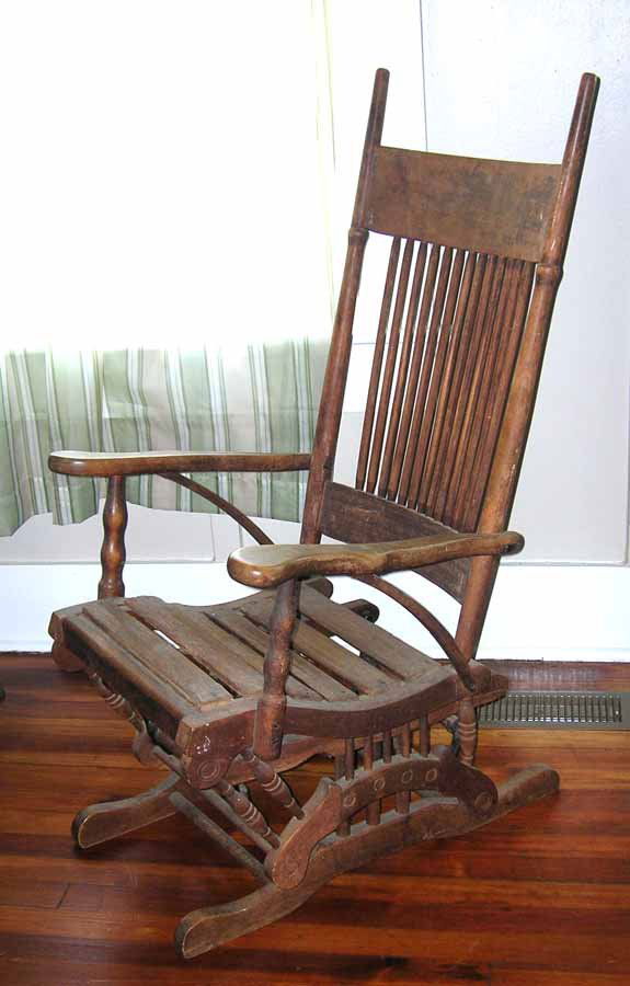 antique wooden glider rocker