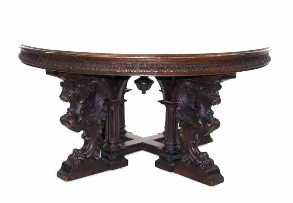 R J Horner 16 Pc Carved Oak Griffin Dining Suite Liveauctioneers Com Beautiful Sideboard Oak Dining