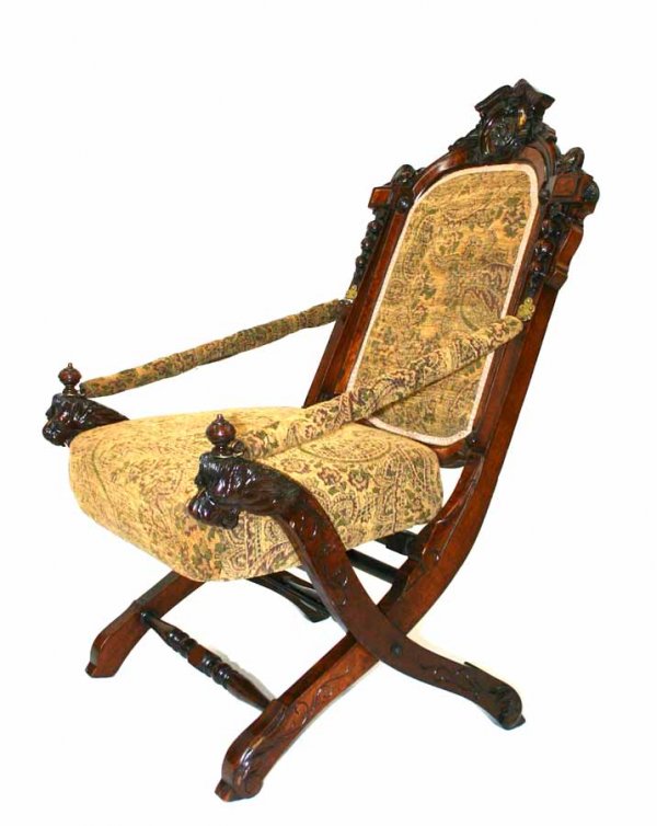 Rare Victorian Renaissance Folding Chair