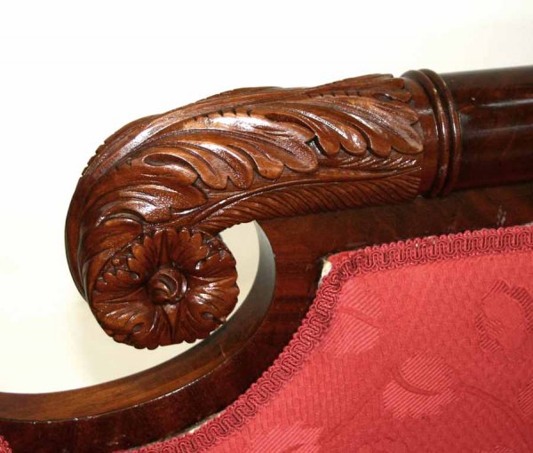 American Classical Empire Mahogany Sofa - 3
