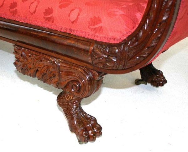 American Classical Empire Mahogany Sofa - 4