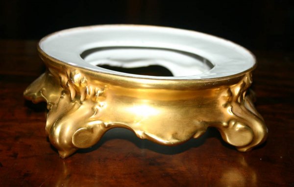 Rare Limoges Art Nouveau Porcelain Punch Bowl Set - 4