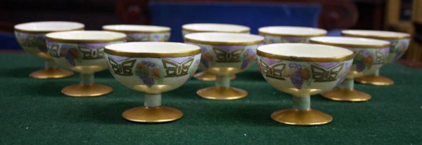 Rare Limoges Art Nouveau Porcelain Punch Bowl Set - 5