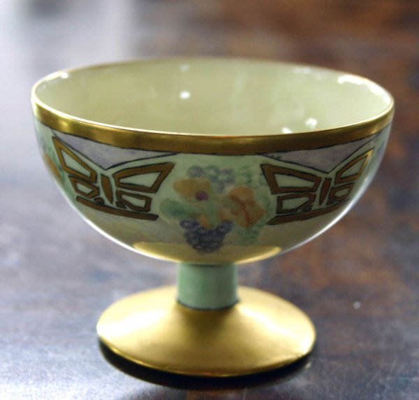 Rare Limoges Art Nouveau Porcelain Punch Bowl Set - 6