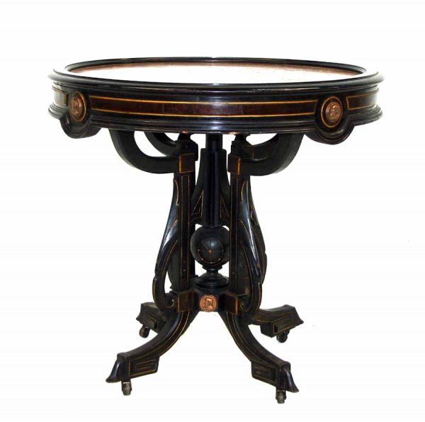 Rare Herter Bros Inlaid Center Table w/ Bronze Mnt