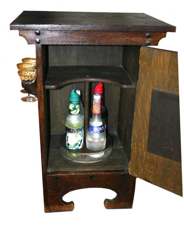 Possibly Stickley Arts & Crafts Oak Liquor Cabinet - 2