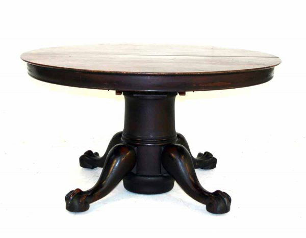 Victorian Mahogany Banquet Dining Table with ball: Victorian Mahogany Banquet Dining Table with ball & claw feet in original finish. Circa 1890. 30"h x 54"d, extend to 114" w/6 original leaves