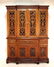 54: 19th c Teakwood Breakfront Bookcase with Carved Urn