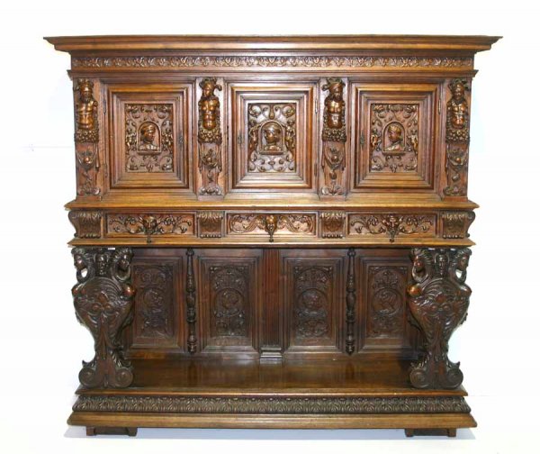 Baroque Carved Court Cupboard with Rich Relief Carv