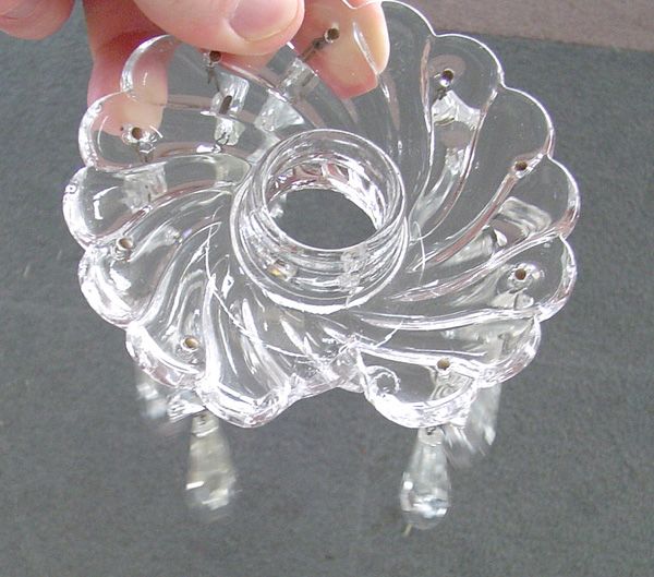 Pair Crystal Candelabra, Attr. Baccarat. 25"h - 2