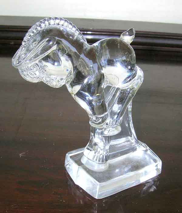 Heisey Glass Kicking Horse 4.5"h: Heisey Glass Kicking Horse 4.5"h