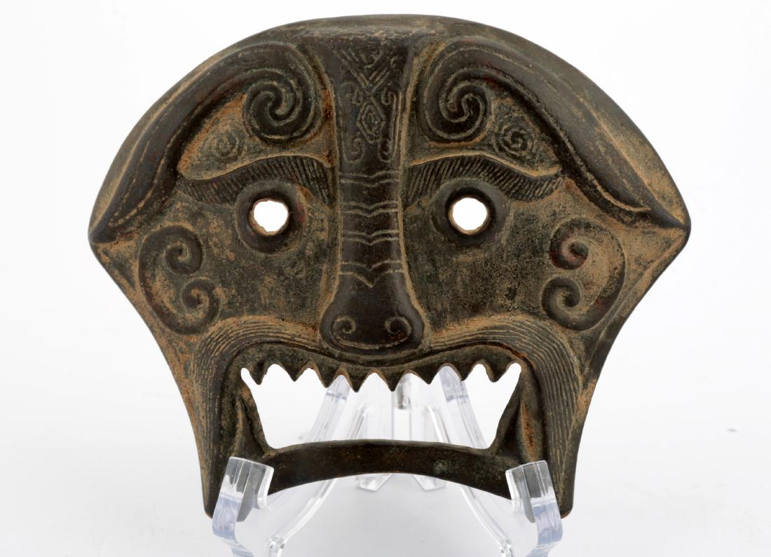 A BRONZE FIGURES MASK. (1 of 3)