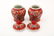 (2) A PAIR OF SMALL FAMILLE ROSE RED-GLAZED JAR AND - 3