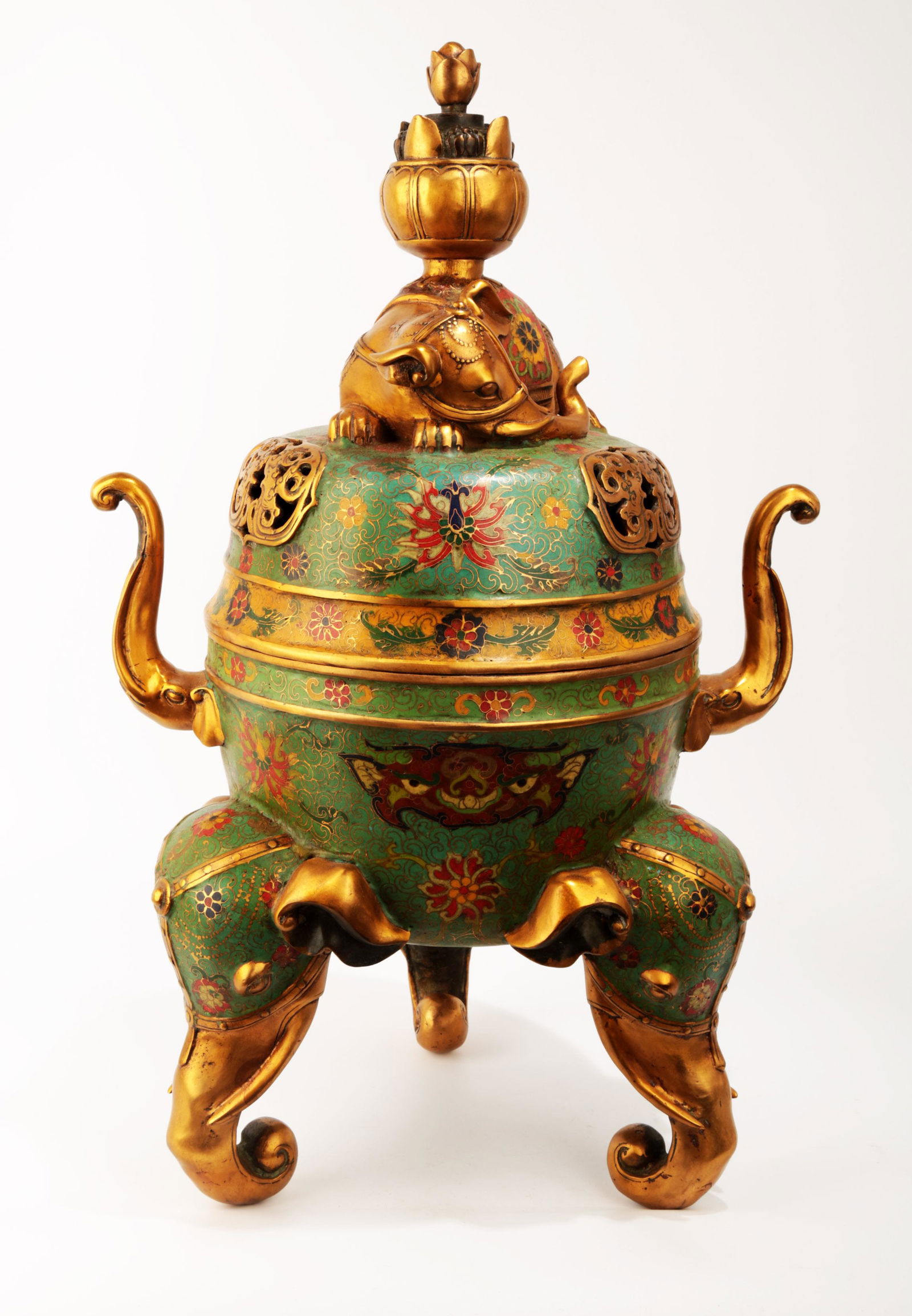A SPECTACULAR CHINESE CLOISONNE ENAMEL INCENSE (1 of 10)