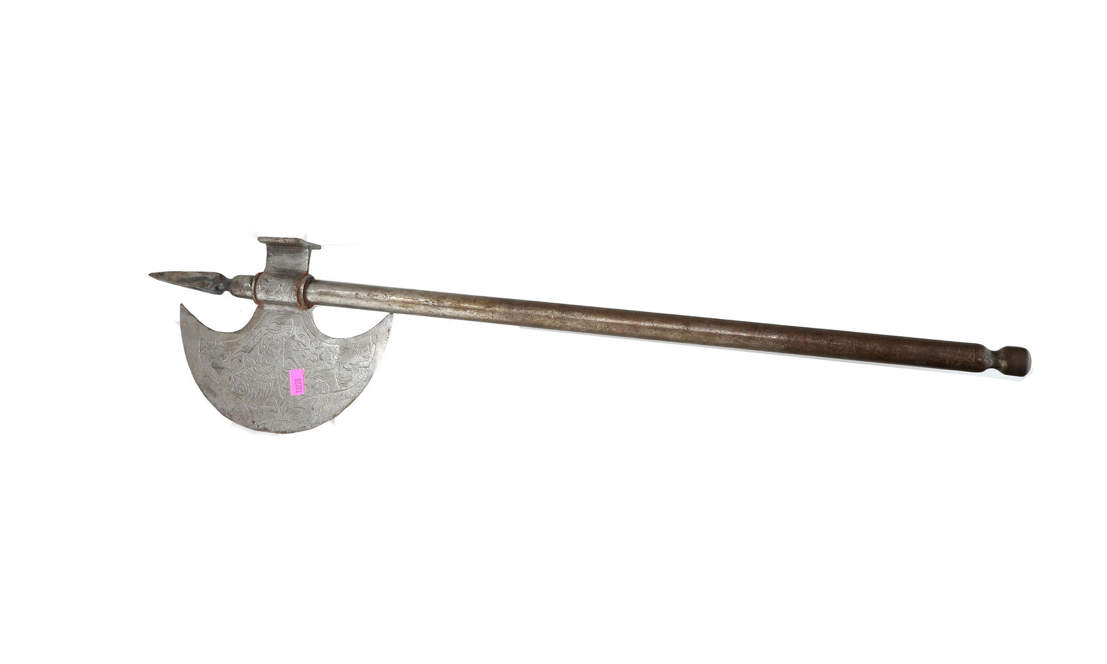 A MEDIEVAL STYLE ETCHED BATTLE AXE.J060. (1 of 10)