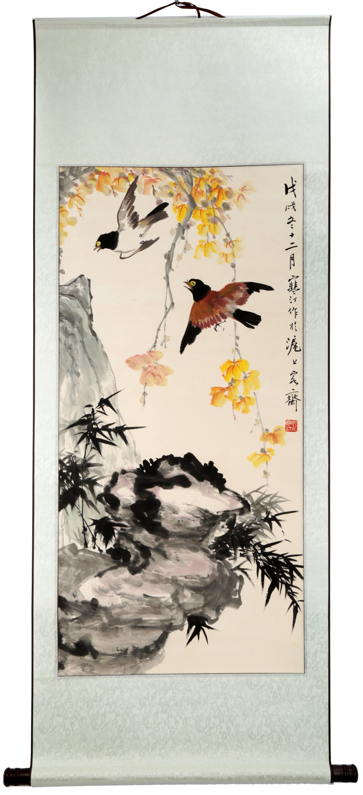 SIGNED JIANG DINGHAN (1903-1963). A INK AND COLOR ON (1 of 6)