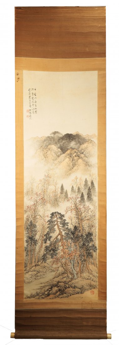 ATTRIBUTED AND SIGNED ZHU YA SAN REN. A INK AND COLOR (1 of 8)
