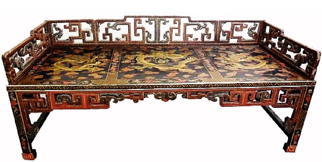 CHINESE SHAPED GILT DECORATION LACQUER THREE-RAILING (1 of 10)