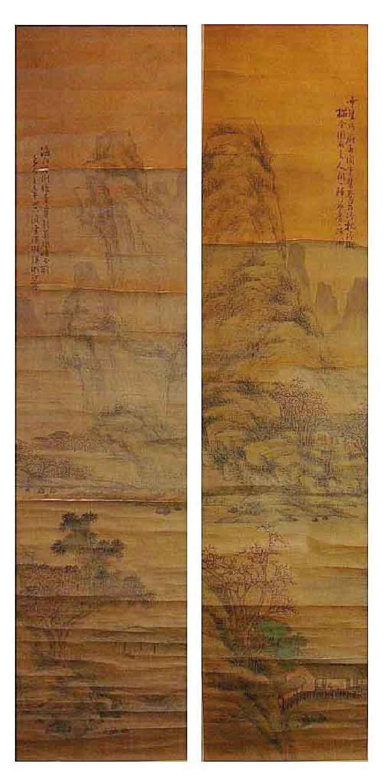 (2)   A PAIR OF ANTIQUE CHINESE HANGING SCROLL (1 of 10)