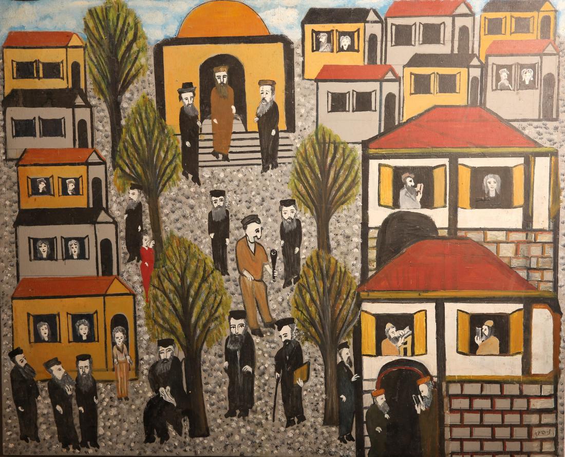 Leaving the Synagogue - Oil on Wood - Nathan Heber: Oil on wood signed: N. Haber.Â Dimensions: 75x61 cm.Â Very fine condition.Â