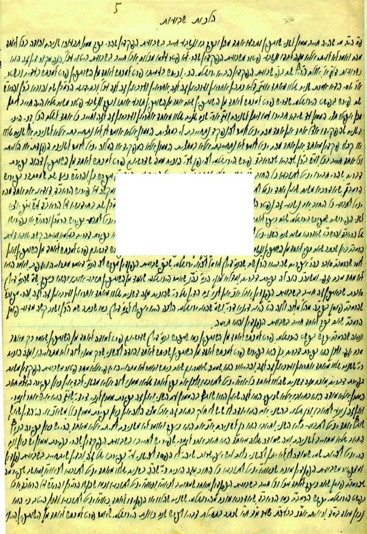 Novella in manuscript of the Gaon Rabbi Elazar Menachem (1 of 1)