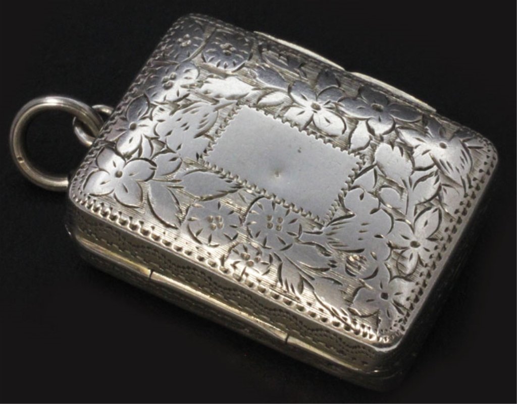 Thomas Shaw George IV Silver Gilt Vinaigrette: Est $ 15 - 25 Thomas Shaw George IV Silver Gilt Vinaigrette • made by Thomas Shaw of Birmingham, England in 1830-1831 • bears the marks: (lion passant), (anchor), (duty mark), TS, G • 1" in widt