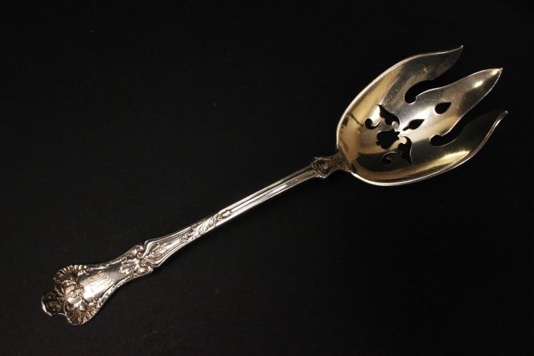 Vintage Cold Meat Fork: Est. $ 120-180 Vintage Cold Meat Fork Thomas G. Brown and Sons. Sterling Fork, 10 1/3" long, 2 1/2" wide, marked sterling, Patent 1902, BB&B Co. Weighs 4.15 troy oz.