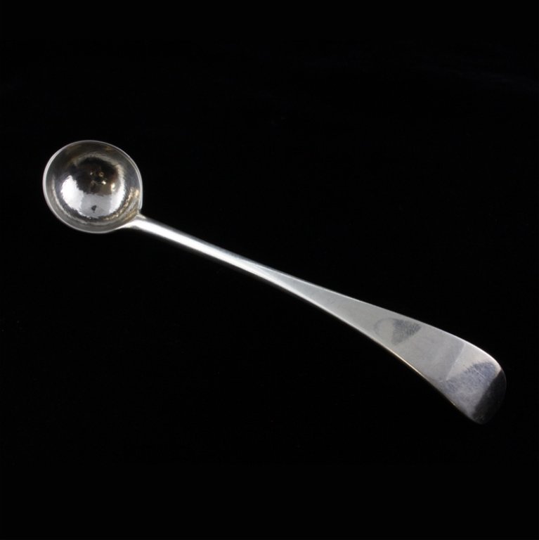 George William Adams Sterling Mayo Ladle: Est $ 60-120 Sterling mayo ladle made by George William Adams with london maker marks. The ladle has a b date mark and measures 4 3/4" long x 1" at the widest point and weighs .50 ozt.