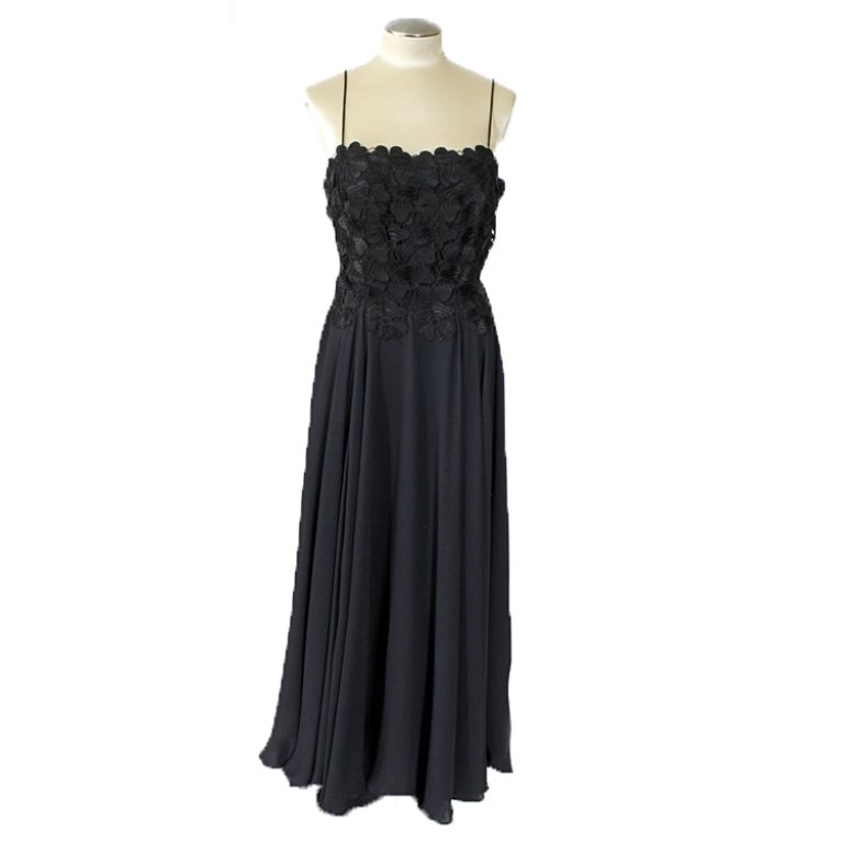 Robert Courtney Dress: Est. $ 200 - 300 Robert Courtney 1970s black dress that measures 34" bust, 28" waist and 42" long.