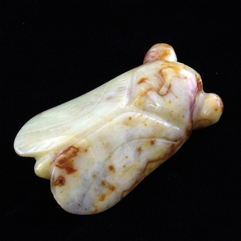 Soapstone Carving of Cicada: Est $ 60-120 Carving of a Cicada made of soapstone. 2" long x 1 1/4" wide.