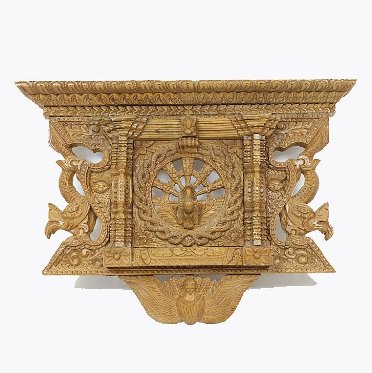 Handcraved Wooden Peacock Window: Est $ 100-200 Wooden hand carved peacock window wall hanging design.15" long x 10 3/4" tall.