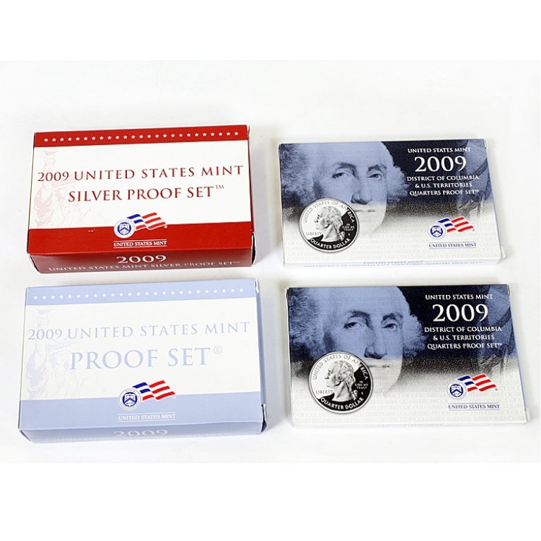 2009 US Mint & Silver Proof Sets, Quarter Proof: Est. $150 - 300 2009 US Mint & Silver Proof Sets .Quarter Proofs. Includes two 2009 District of Columbia & US Territories Quarters Proof Sets and US Mint & Silver Proof Set.