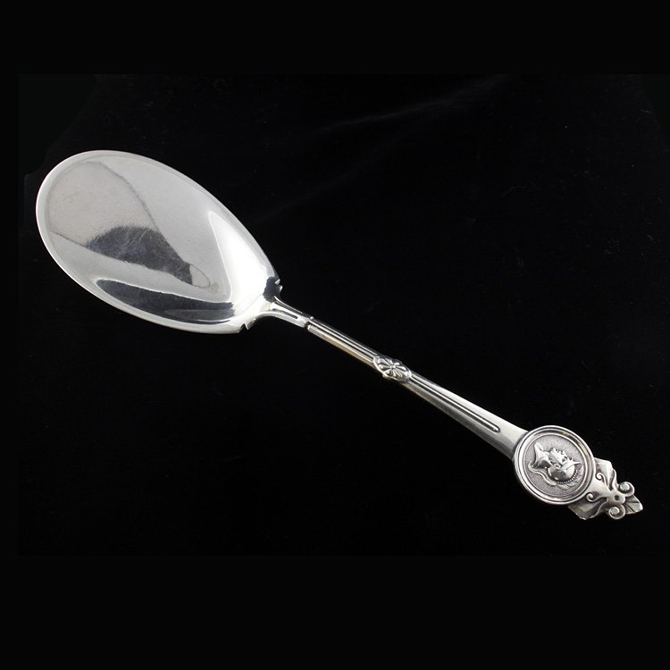 Gorham Sterling 1864 Medallion Tomato Server: Est. $140 - 210 Gorham Sterling 1864 Medallion Tomato Server. Weighs 2.5 ozt. Gorham Sterling 1864 medallion pattern made for Tiffany. Sterling tomato or fried egg server. Measures 9.5 inches.