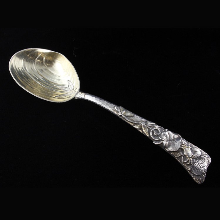 Sterling Gorham Figural Spoon: Est. $360 - 540 Sterling Gorham Figural Spoon . Weighs 1.39 ozt. Figural crab on handle with shell bowl Measures 6.75 inches.