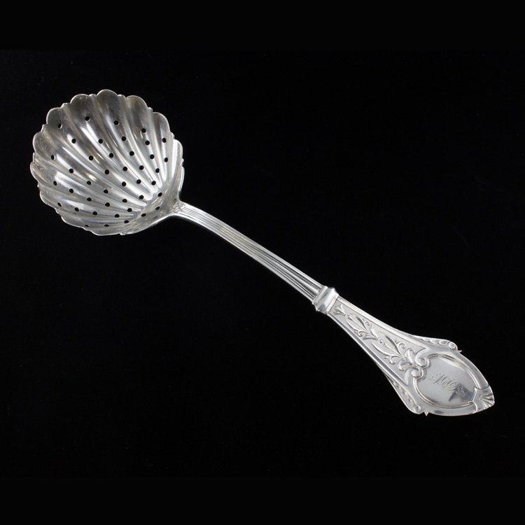 JG Thompson Sugar Sifter: Est. $50 - 75 JG Thompson Sugar Sifter. Weighs 1.39 ozt. Measures 7.75 inches.
