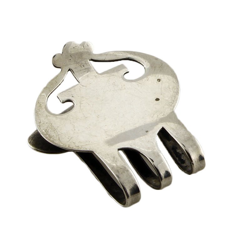 Rogers Lunt and Bolen Napkin Clip: Est. $15 - 25 Rogers Lunt and Bolen Napkin Clip. Weighs .23 ozt. Measures 1.5" x 1.25". Marked Rogers, Lunt, Bolen, 40, Sterling, Pat Ap'd For.