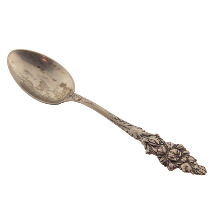 Watson/Mechanic Floral Pattern Teaspoon: Est. $30 - 45 Watson/Mechanic Floral Pattern Teaspoon. Weighs .73 ozt. Measures 5.5" long. Marked Watson. Sterling, November