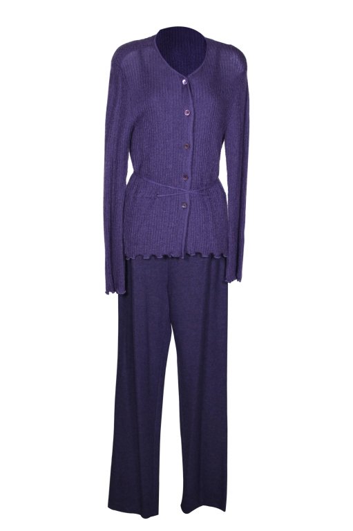 Missoni Three Piece Set: Est. $80 - 200 Missoni Three Piece Set. Made in Italy. Tank size 44, no size on sweater both made 58% rayon/30% mohair/ 12% nylon and Pants size 44, made of pure new wool. Good condition.