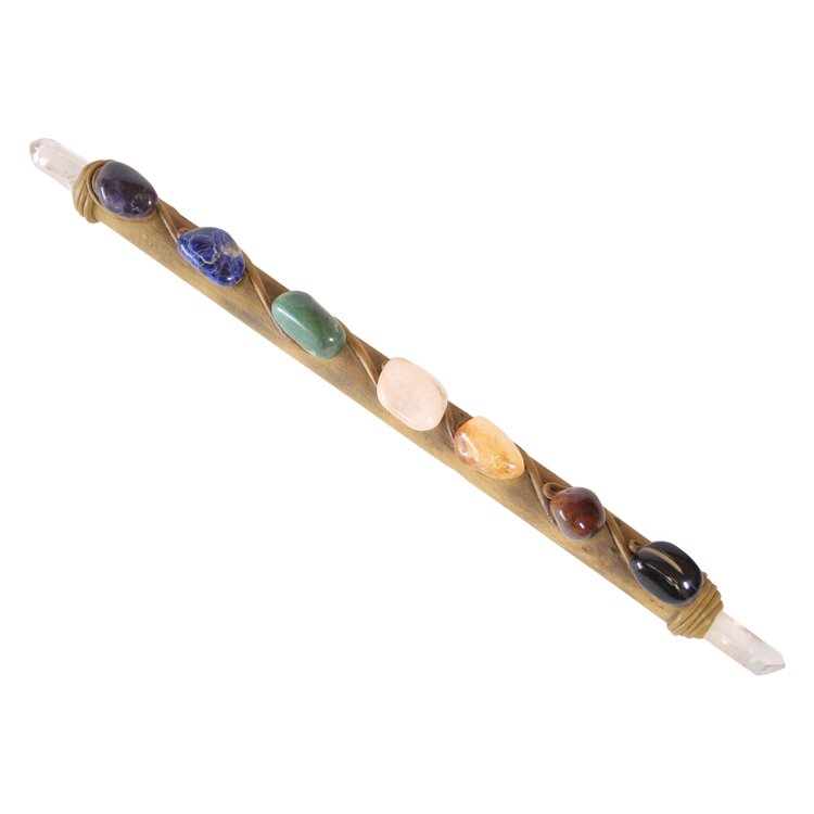 Brazilian Gemstone Adorned Totem: Est. $40 - 80 Brazilian Gemstone Adorned Totem. Measures 15” long. Marked Brazil.