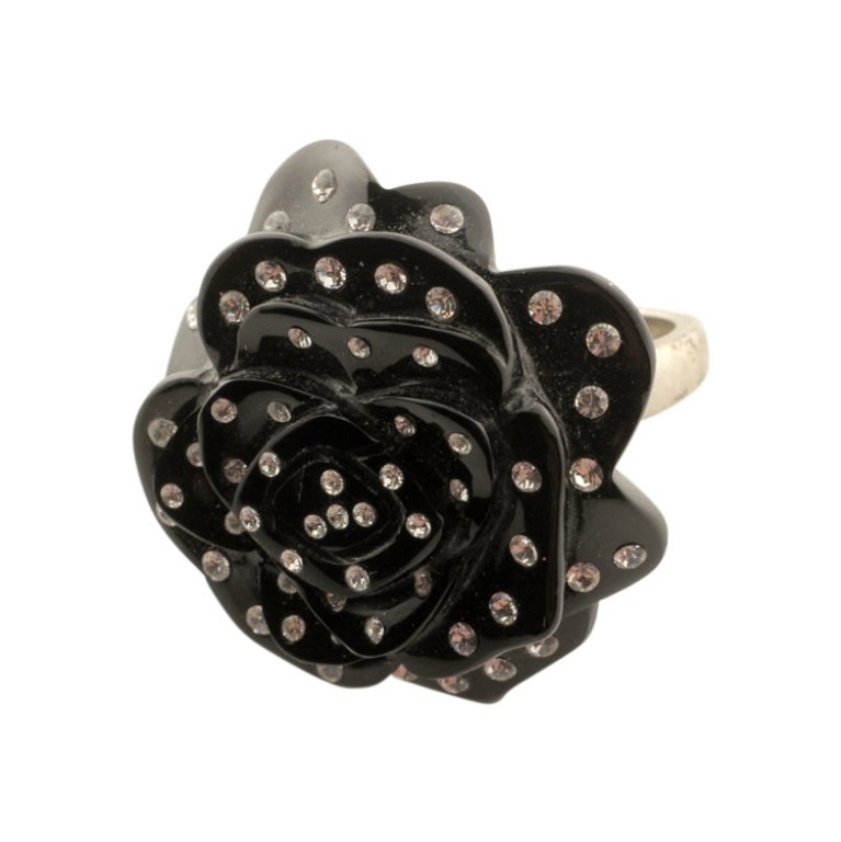 Designer Ring Size 11 in Sterling: Est. $30 - 60 Designer Ring Size 11 in Sterling . Marked 925, WK and China. Black plastic? Ring with rhinestones. Weighs 20.2grams