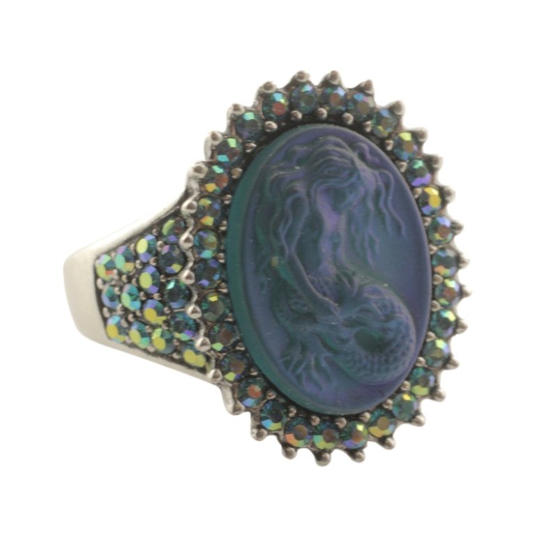 Kirks Folly Ring Intaglio Mermaid (1 of 2)