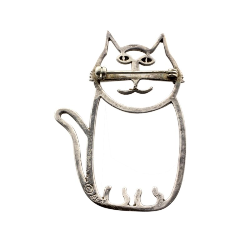 Sterling Cat Pin Brooch by BW (1 of 2)