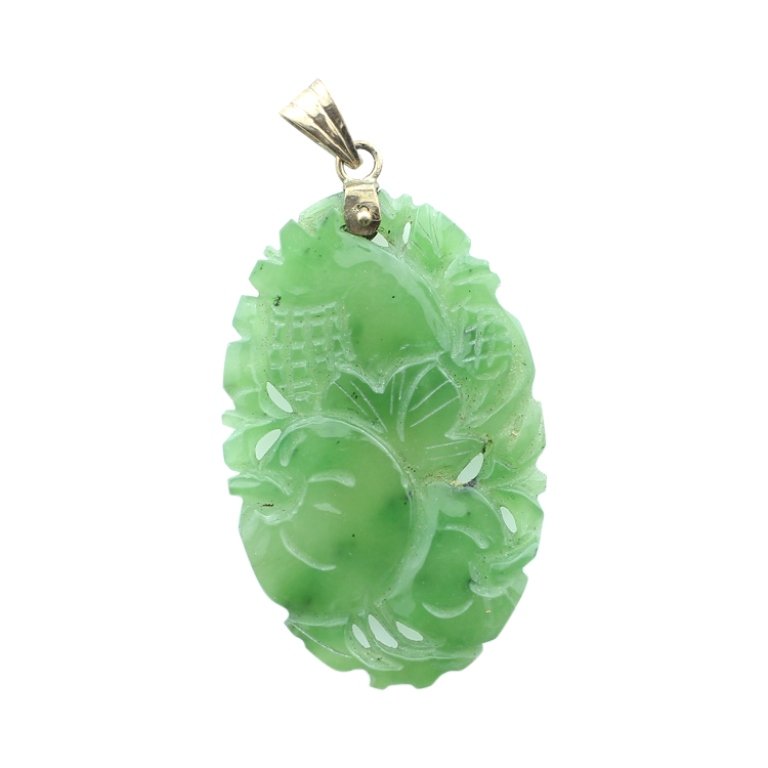 Green Gemstone and 14k Pendant (1 of 2)