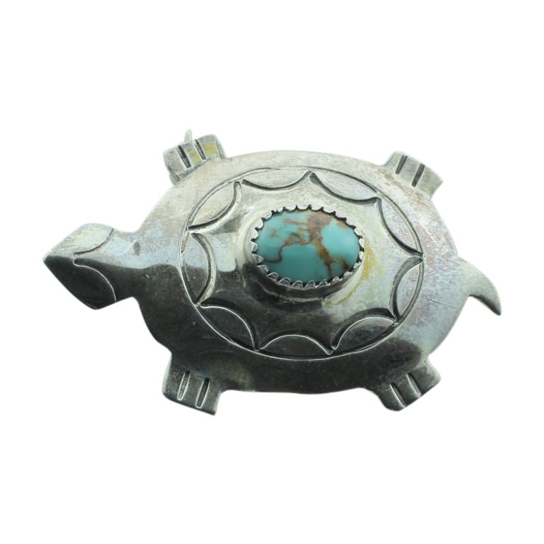 Marked Native American Sterling Pin Brooch (1 of 2)