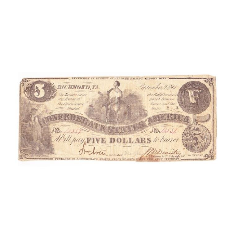 Five Dollar Confederate Bill (1 of 1)