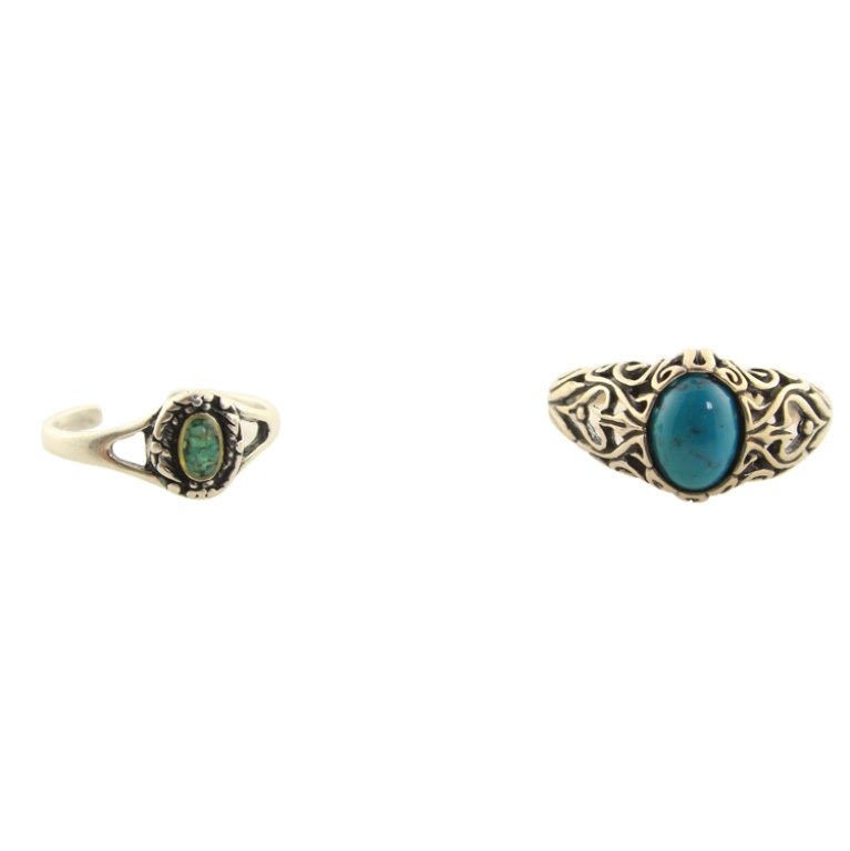 Pair of Sterling and Turquoise Rings (1 of 2)